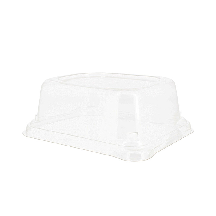 Plastic Lid for Sugarcane Baguette Container 14x11x5cm (75 Units)  