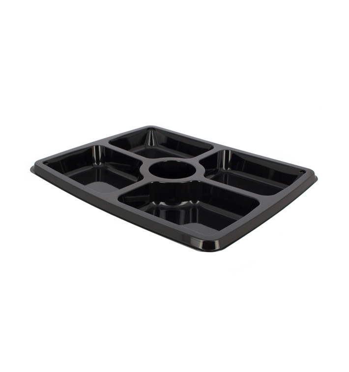 Plastic Tray Rectangular Shape Black 7C 31,6x26,5x3cm (50 Uds)