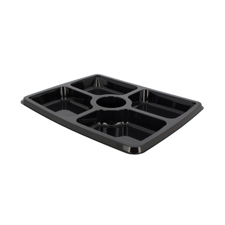 Plastic Tray Rectangular Shape Black 7C 31,6x26,5x3cm (50 Uds)
