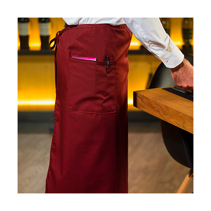 Serving French apron 2 pocket Burgundy 90x110cm  (1 Unit) 