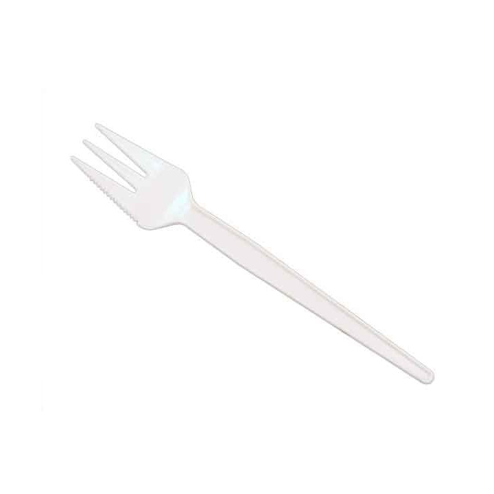 Plastic Fork "Sierra" PS White 13,5cm 