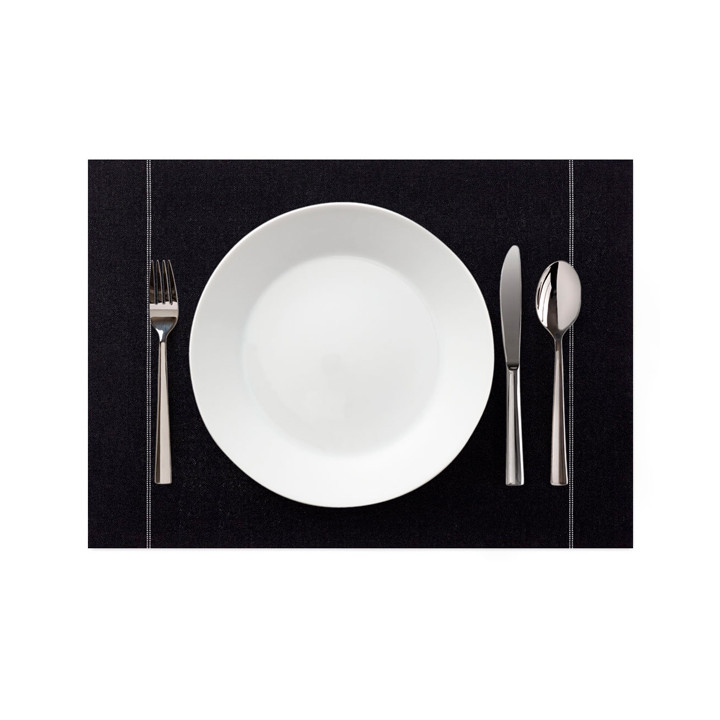 Cotton Placemat "Day Drap" Black 32x45cm (12 Units) 
