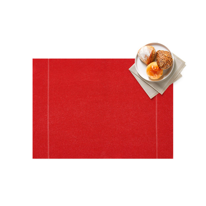 Cotton Placemat "Day Drap" Red 32x45cm (12 Units) 