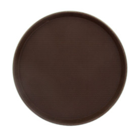 Plastic Tray Round Non-Slip Brown Ø40,0cm (12 Units)