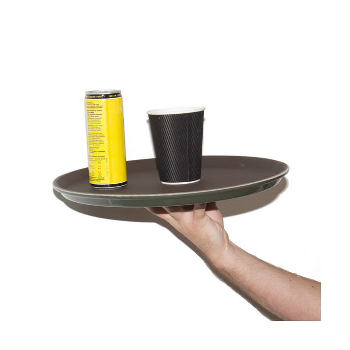 Plastic Tray Round Non-Slip Brown Ø40,0cm (1 Unit) 