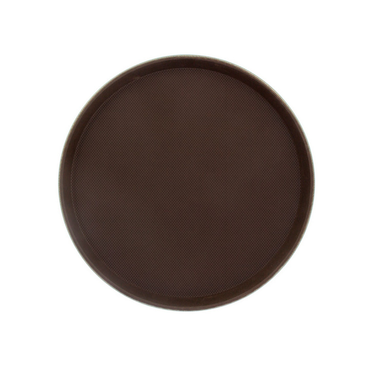 Plastic Tray Round Non-Slip Brown Ø40,0cm (1 Unit) 