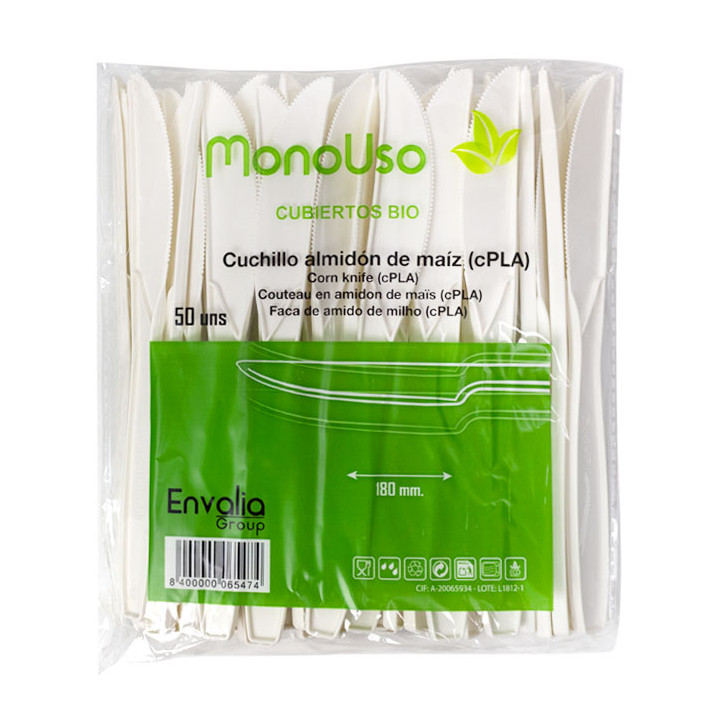 Cornstarch Knife White 18cm (50 Units) 