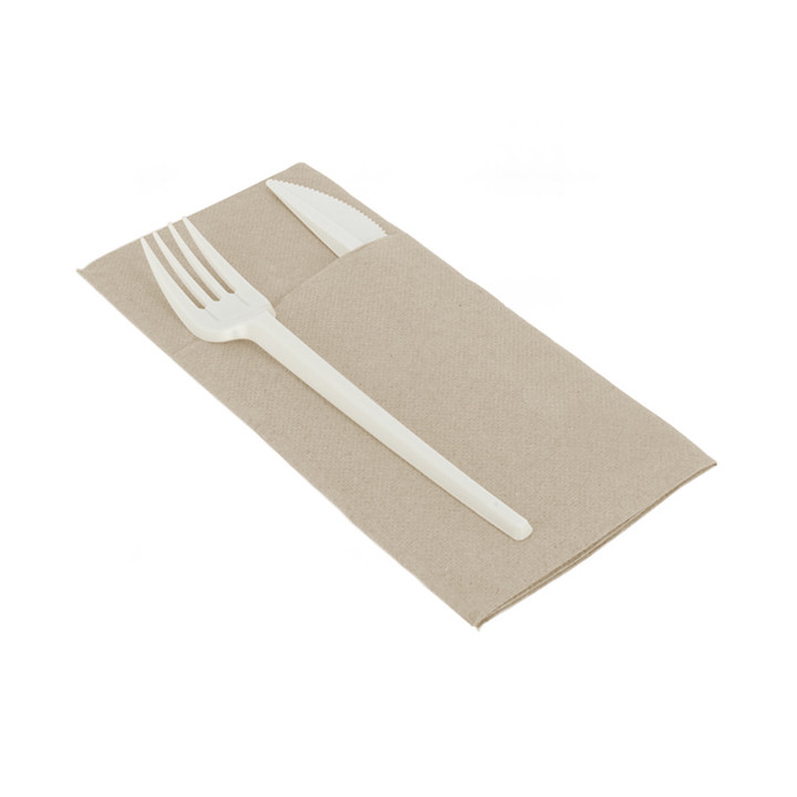 Cutlery Pocket Fold Napkin de Papel Eco 40x40cm (30 Units) 