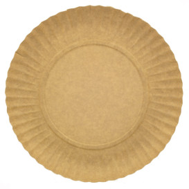 Paper Plate Round Shape Kraft 25cm 255g/m2 (100 Units) 