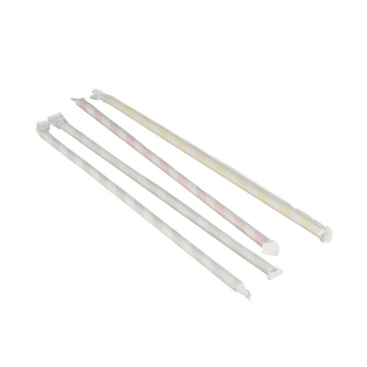 Paper Straw Flexible Pack Wrapped Ø0,6cm 23cm (250 Units)
