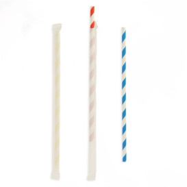 Paper Straw Flexible Pack Wrapped Ø0,6cm 23cm (250 Units)