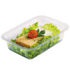 Plastic Container Heat Sealable Translucent 250ml 13,7x9,6x3,2cm (100 Units)  