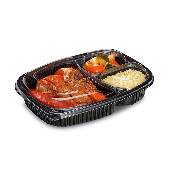 Plastic Container PP Rectangular Shape 3C 1250ml 25,5x18,9x4,5cm (320 Units)