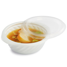 Plastic Deli Container PP Round Shape White 350ml Ø14,2cm (100 Units)  