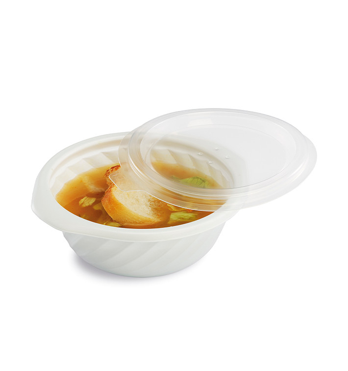 Plastic Deli Container PP Round Shape White 350ml Ø14,2cm (600 Units)