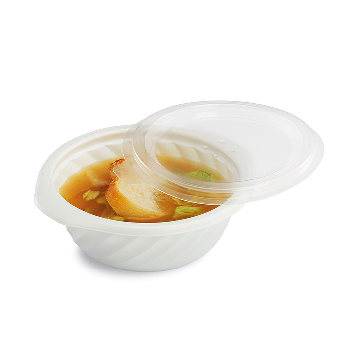 Plastic Deli Container PP Round Shape White 400ml Ø14,4cm (100 Units)  