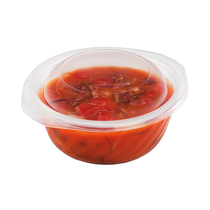 Plastic Deli Container PP Round Shape Translucent 400ml Ø14,4cm (100 Units)  
