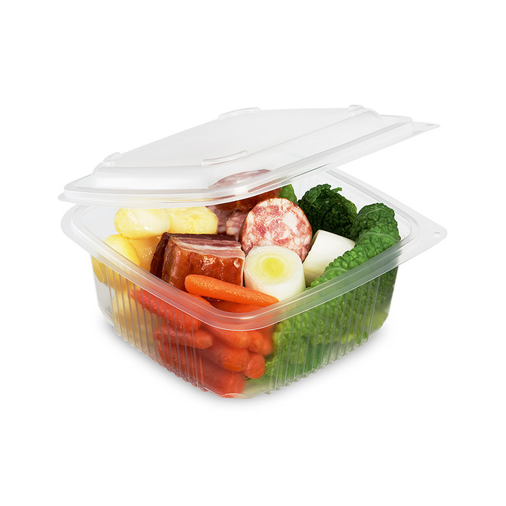Plastic Container Microwave PP Transparente 830ml 15,8x15,5cm (300 Units)