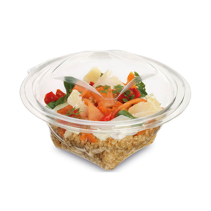 Plastic Salad Bowl APET Round shape Transparente 500ml Ø15,5cm (50 Units)