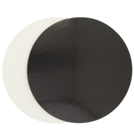 Paper Cake Circle Black and White 23cm (100 Units)  