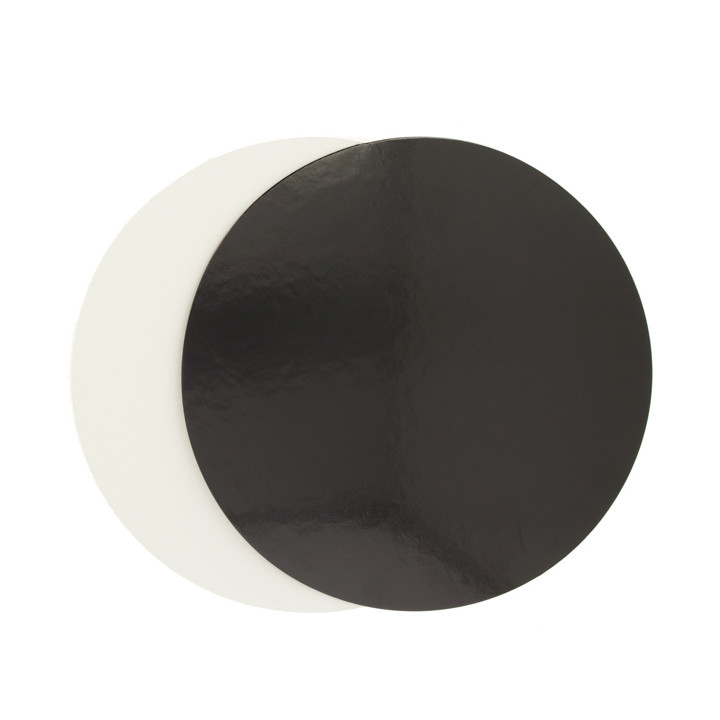 Paper Cake Circle Black and White 23cm (100 Units)  
