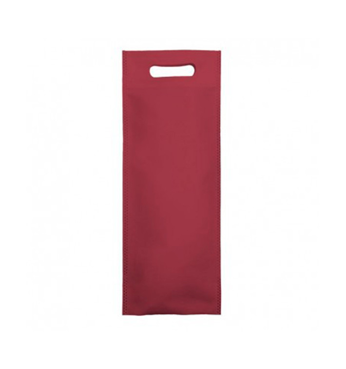 Non-Woven Bag with Die-cut Handles Burgundy 17+10x40cm (25 Units)