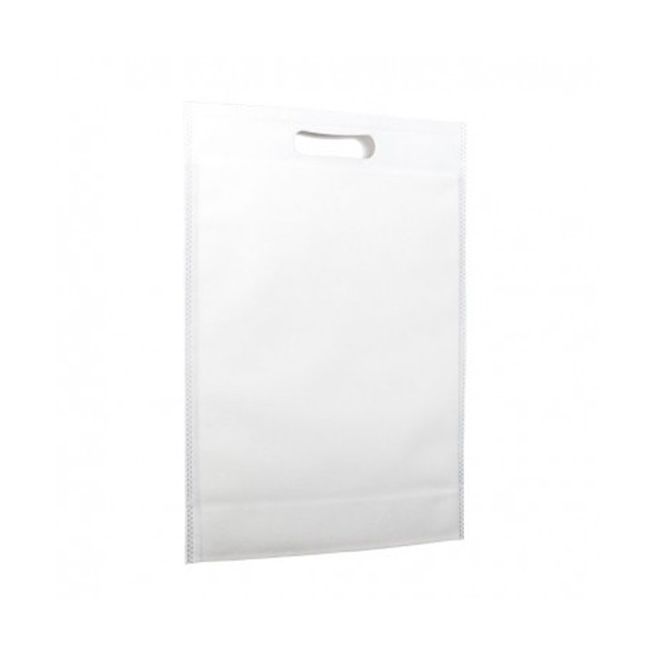 Non-Woven Bag with Die-cut Handles White 30+10x40cm (200 Units)