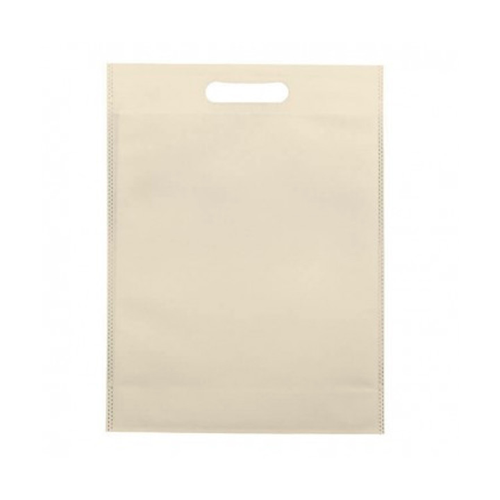 Non-Woven Bag with Die-cut Handles Cream 30+10x40cm (25 Units)