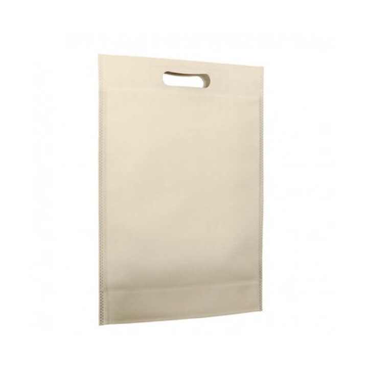 Non-Woven Bag with Die-cut Handles Cream 30+10x40cm (25 Units)