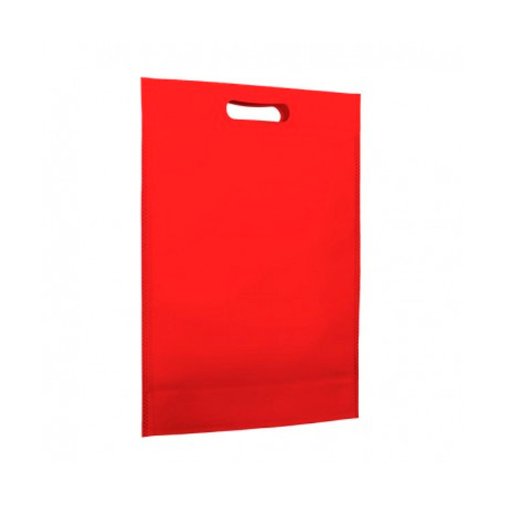 Non-Woven Bag with Die-cut Handles Red 30+10x40cm (25 Units)
