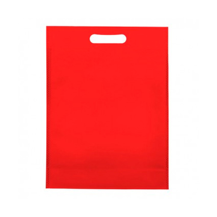 Non-Woven Bag with Die-cut Handles Red 30+10x40cm (200 Units)