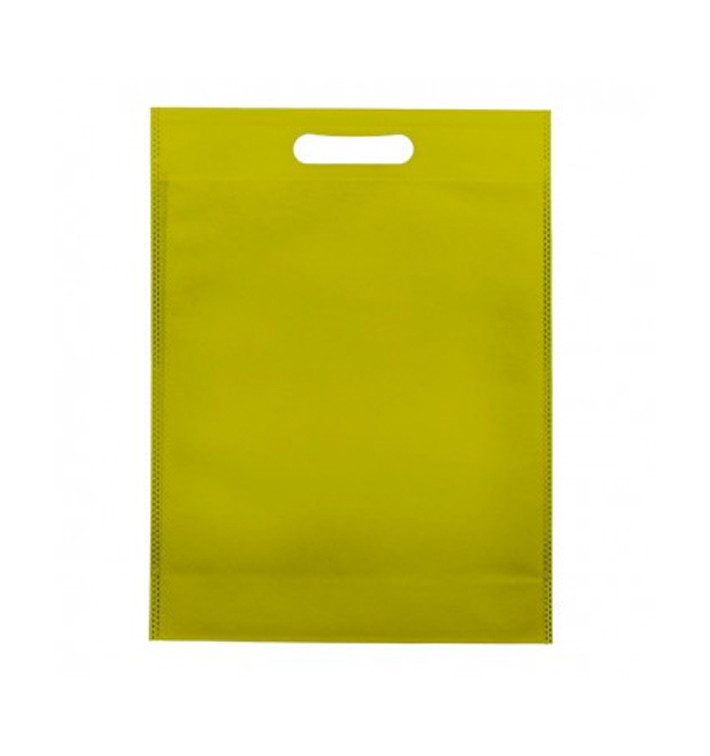 Non-Woven Bag with Die-cut Handles Pistachio 30+10x40cm (25 Units)
