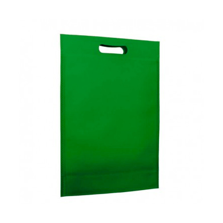 Non-Woven Bag with Die-cut Handles Green 30+10x40cm (25 Units)