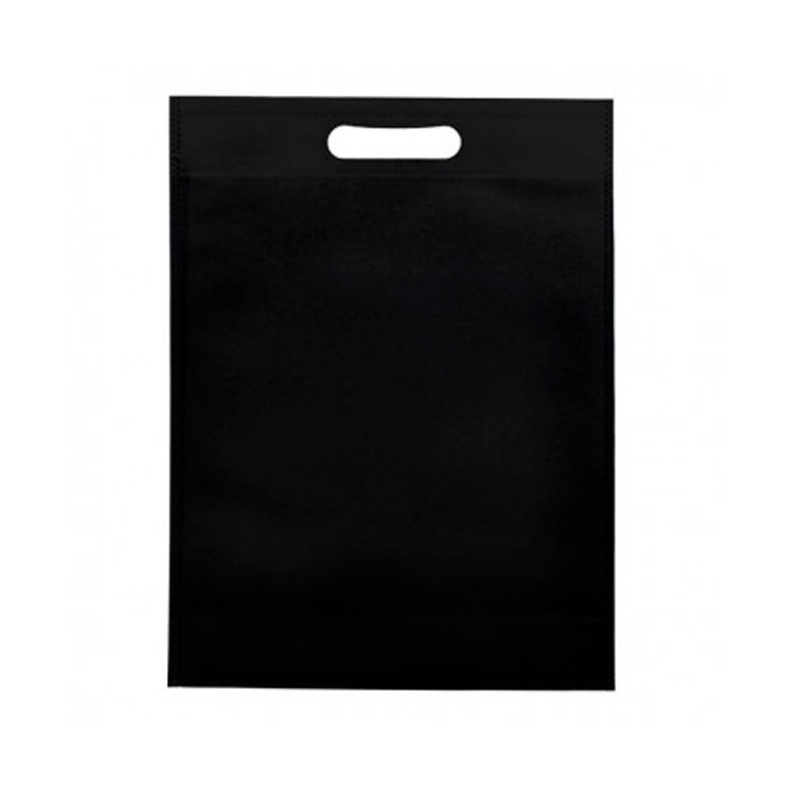 Non-Woven Bag with Die-cut Handles Black 30+10x40cm (25 Units)
