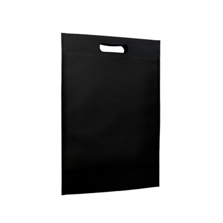 Non-Woven Bag with Die-cut Handles Black 30+10x40cm (200 Units)