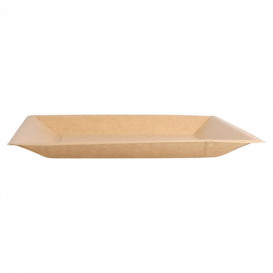 Paper Plate Biocoated Natual Square 23cm (400 Units)