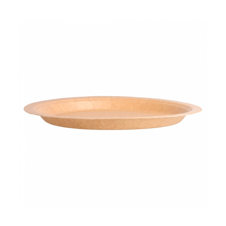 Paper Plate Biocoated Natural 18 cm (400 Units)