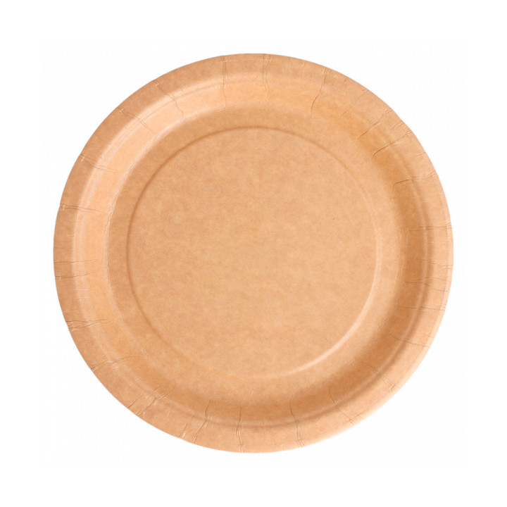 Paper Plate Biocoated Natural 18 cm (400 Units)