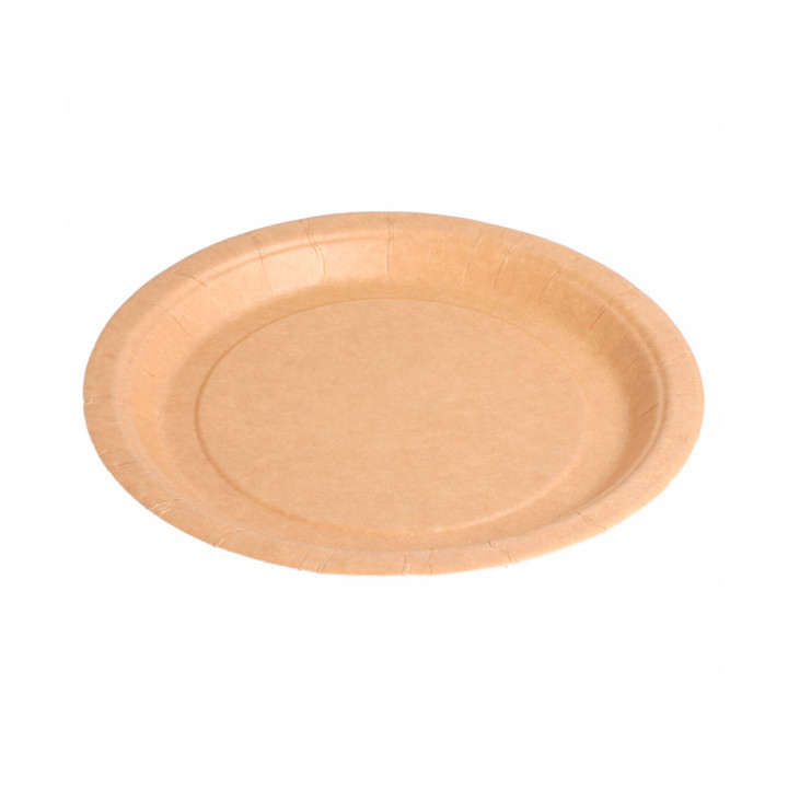 Paper Plate Biocoated Natural 18 cm (400 Units)