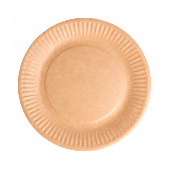 Paper Plate Biocoated Natural Relief 18 cm (20 Units) 