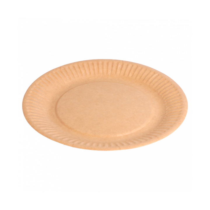 Paper Plate Biocoated Natural Relief 18 cm (400 Units)