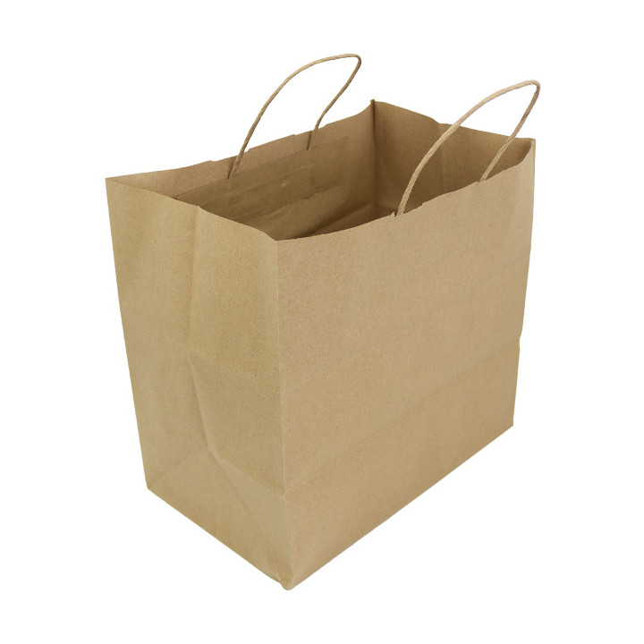 Paper Bag with Handles Kraft Brown 100g 30+18x29cm (25 Units) 