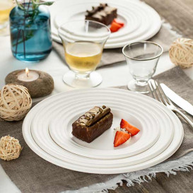 Sugarcane Plate Premium Wave White Ø18cm (600 Units) 