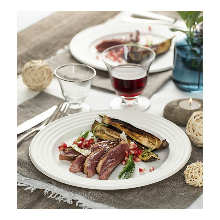 Sugarcane Plate Premium Wave White Ø26cm (50 Units) 