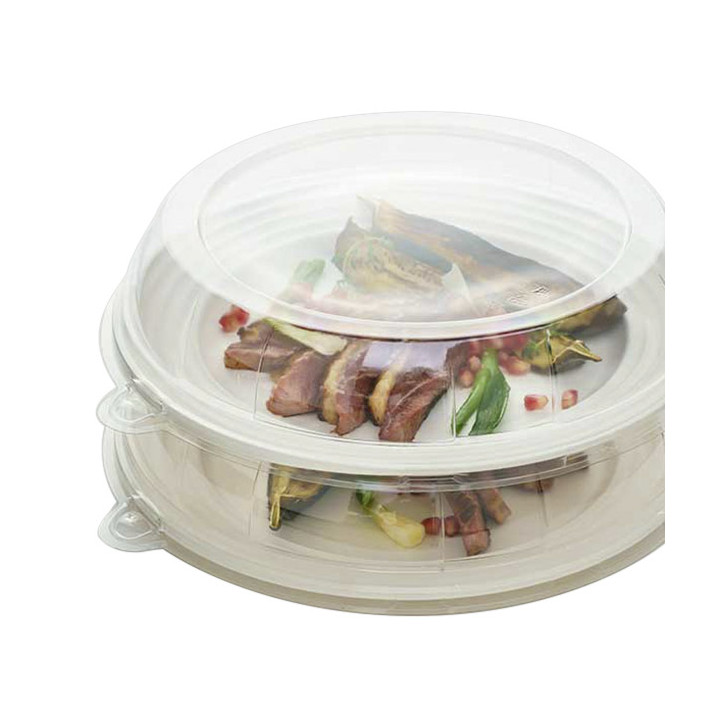 Sugarcane Plate Premium Wave White Ø26cm (50 Units) 