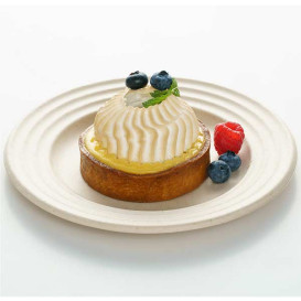 Sugarcane Plate Premium Wave Natural Ø18cm (50 Units) 