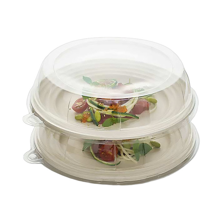 Sugarcane Plate Premium Wave Natural Ø23cm (50 Units) 