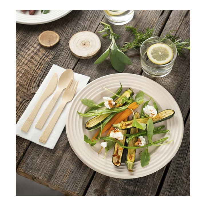 Sugarcane Plate Premium Wave Natural Ø26cm (50 Units) 