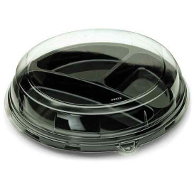 Plastic Plate Round Shape 3C Black 26 cm (250 Units)