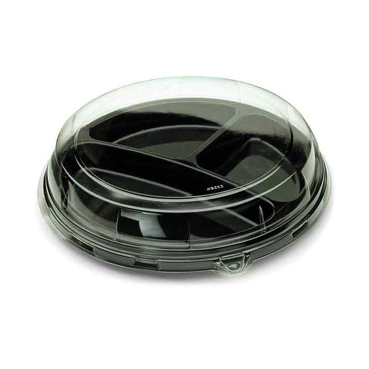 Plastic Plate Round Shape 3C Black 26 cm (250 Units)